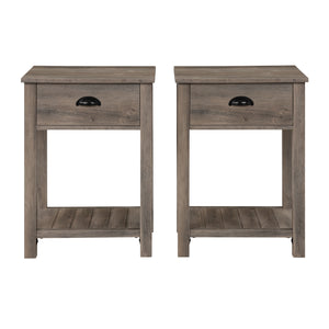 AF18CYSTGW - 18" Country Single Drawer Side Table Grey Wash