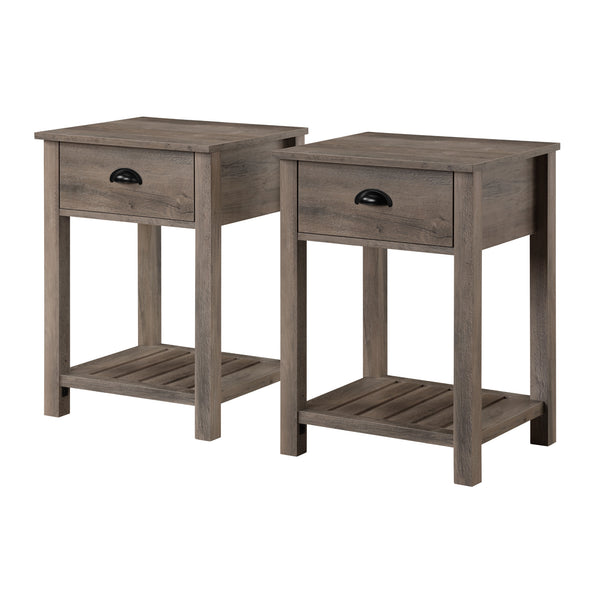 AF18CYSTGW - 18" Country Single Drawer Side Table Grey Wash