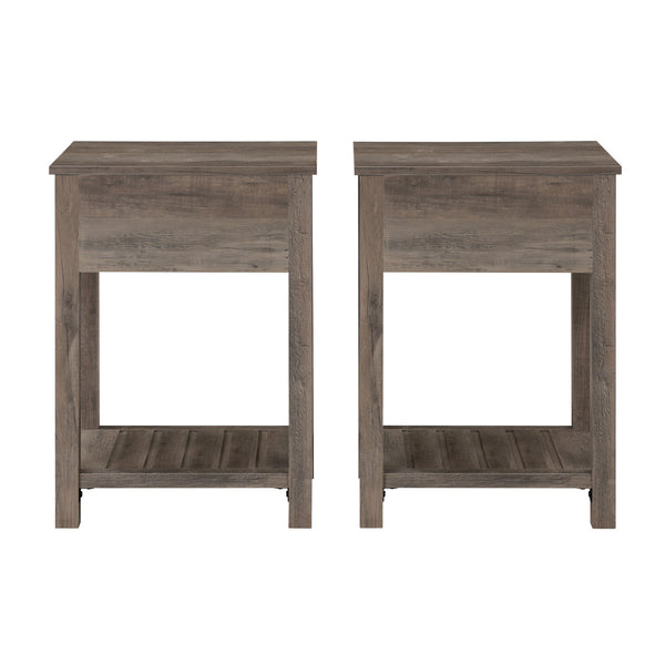 AF18CYSTGW - 18" Country Single Drawer Side Table Grey Wash
