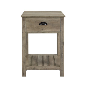 18" Country Single Drawer Side Table Grey Wash