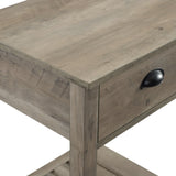 18" Country Single Drawer Side Table Grey Wash