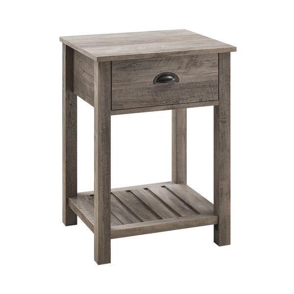 AF18CYSTGW - 18" Country Single Drawer Side Table Grey Wash