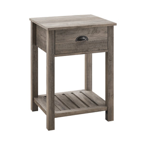 18" Country Single Drawer Side Table Grey Wash