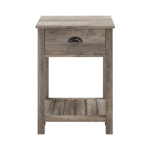 AF18CYSTGW - 18" Country Single Drawer Side Table Grey Wash