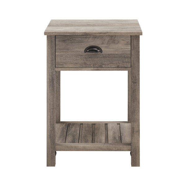 AF18CYSTGW - 18" Country Single Drawer Side Table Grey Wash