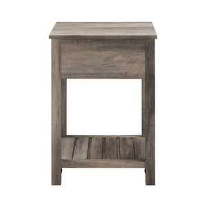 18" Country Single Drawer Side Table Grey Wash