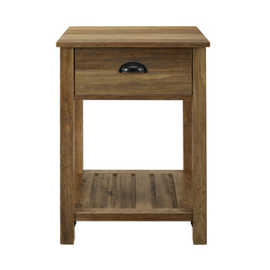 18" Country Single Drawer Side Table Reclaimed Barnwood