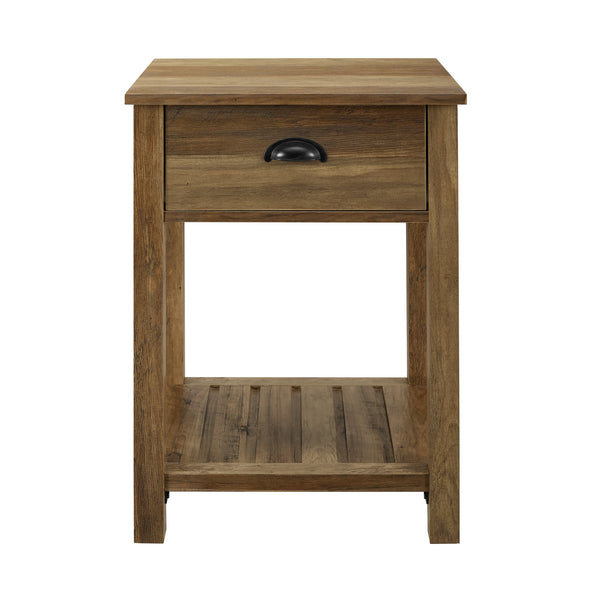 18" Country Single Drawer Side Table Reclaimed Barnwood