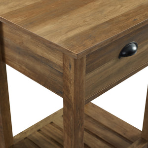 18" Country Single Drawer Side Table Reclaimed Barnwood