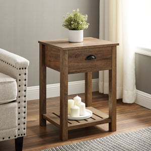 AF18CYSTRO - 18" Country Single Drawer Side Table Grey Wash