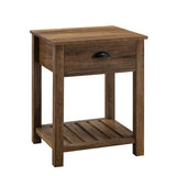 18" Country Single Drawer Side Table Reclaimed Barnwood