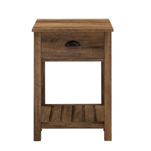 18" Country Single Drawer Side Table Reclaimed Barnwood