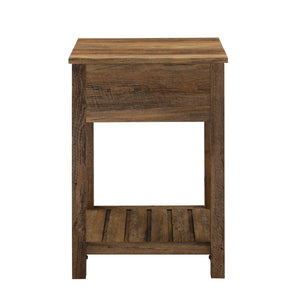 18" Country Single Drawer Side Table Reclaimed Barnwood