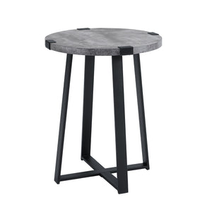 Rustic Side Table Dark Concrete