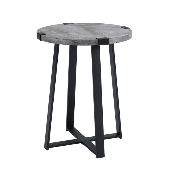 Rustic Side Table Dark Concrete