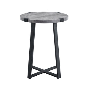 Rustic Side Table Dark Concrete