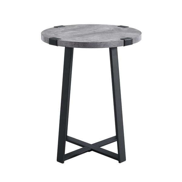Rustic Side Table Dark Concrete