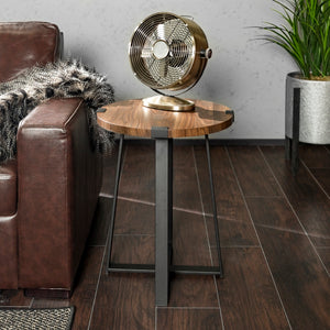 Rustic Side Table Dark Walnut