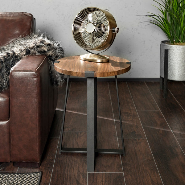 Rustic Side Table Dark Walnut