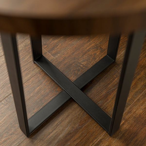 Rustic Side Table Dark Walnut