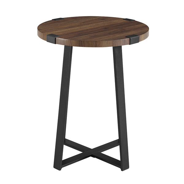 Rustic Side Table Dark Walnut