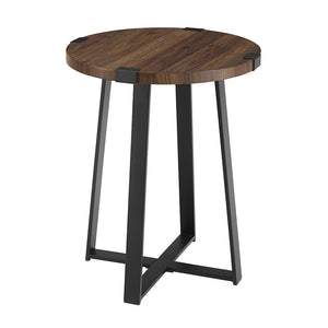 Rustic Side Table Dark Walnut