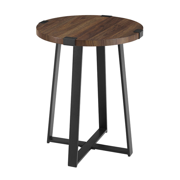 Rustic Side Table Dark Walnut