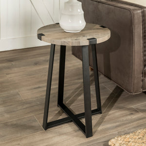 Rustic Side Table Grey Wash