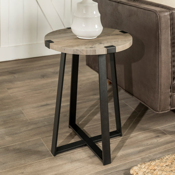 Rustic Side Table Grey Wash