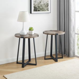 AF18MWSTGW - Rustic Side Table Dark Concrete