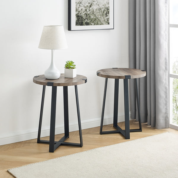 AF18MWSTGW - Rustic Side Table Dark Concrete