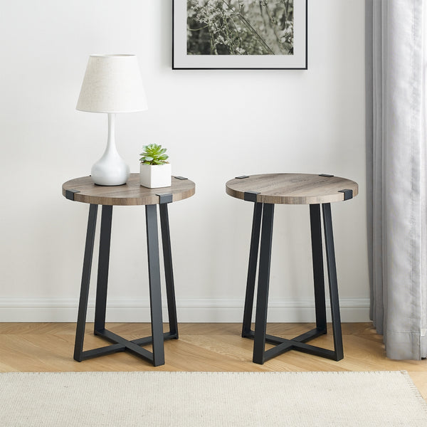 AF18MWSTGW - Rustic Side Table Dark Concrete