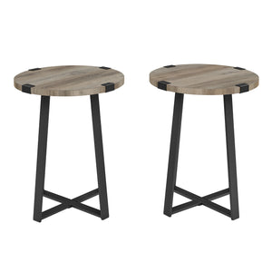 AF18MWSTGW - Rustic Side Table Dark Concrete