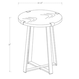 Rustic Side Table Grey Wash