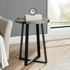 AF18MWSTGW - Rustic Side Table Dark Concrete