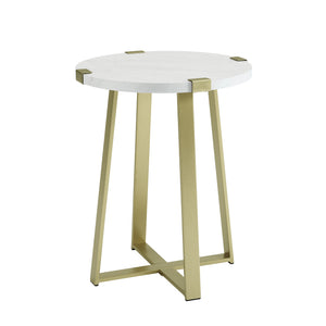 Rustic Side Table White Faux