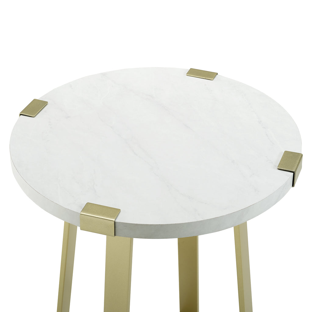 Rustic Side Table White Faux