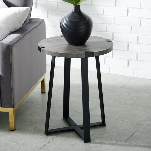 Rustic Side Table Slate Grey