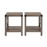 AF18MXSTGW - Rustic Wood Side Table Grey Wash