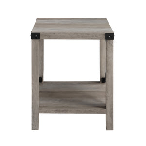 Rustic Wood Side Table Grey Wash