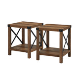 AF18MXSTRO - Rustic Wood Side Table Grey Wash
