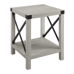 Rustic Wood Side Table - Stone Grey