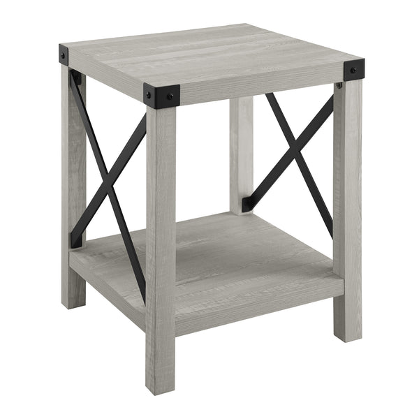Rustic Wood Side Table - Stone Grey