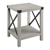 Rustic Wood Side Table - Stone Grey