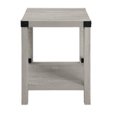 Rustic Wood Side Table - Stone Grey