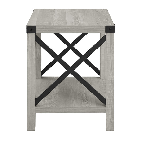 Rustic Wood Side Table - Stone Grey