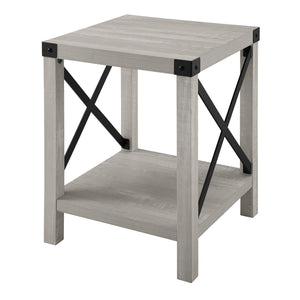 Rustic Wood Side Table - Stone Grey