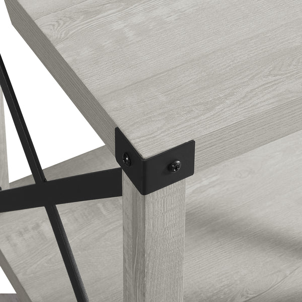 Rustic Wood Side Table - Stone Grey