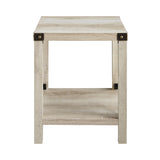 Rustic Wood Side Table White Oak