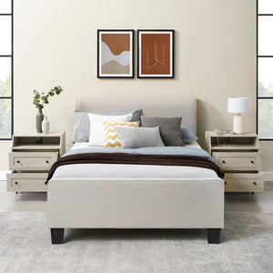 2 Drawer Nightstand with USB, Set of 2 - Birch